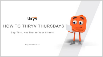 Thryv Guy standing with the introduction of How To Thryv Thursdays - Say this not that